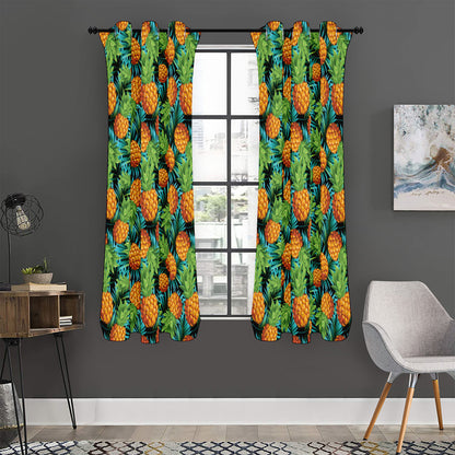 Exotic Tropical Pineapple Pattern Print Curtain