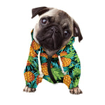 Exotic Tropical Pineapple Pattern Print Dog Zip Up Hoodie