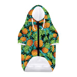 Exotic Tropical Pineapple Pattern Print Dog Zip Up Hoodie