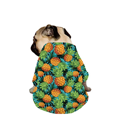 Exotic Tropical Pineapple Pattern Print Dog Zip Up Jacket