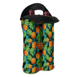 Exotic Tropical Pineapple Pattern Print Double Neoprene Wine Tote