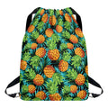 Exotic Tropical Pineapple Pattern Print Drawstring Backpack