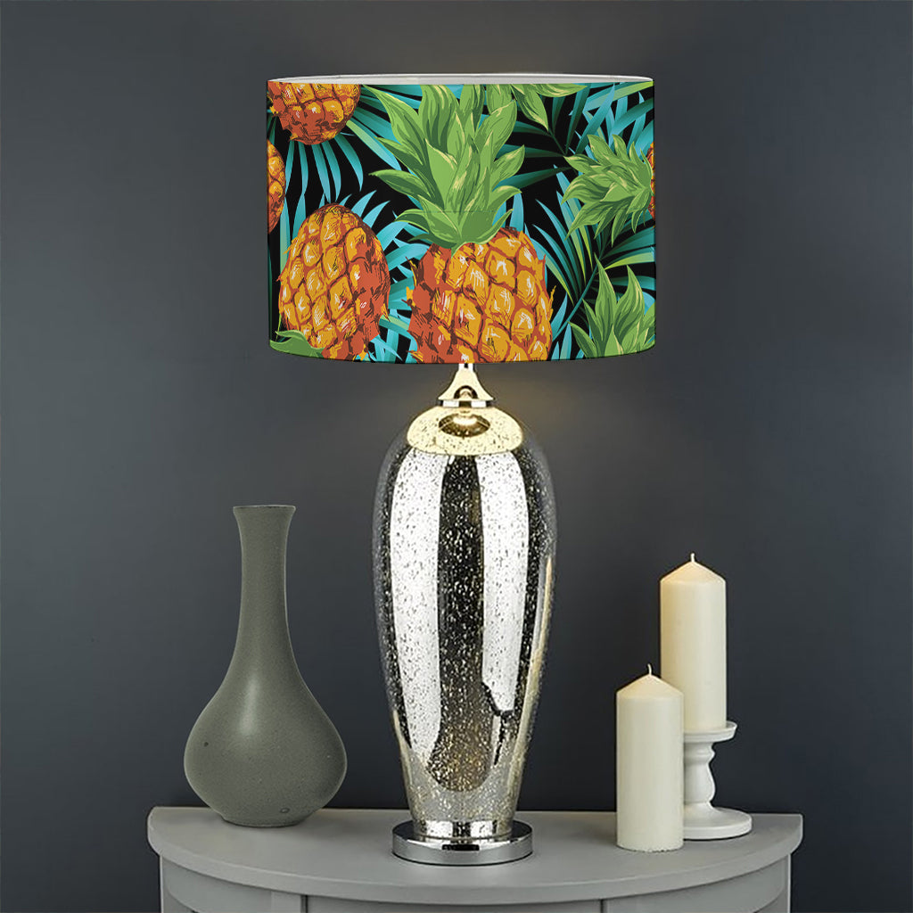 Exotic Tropical Pineapple Pattern Print Drum Lamp Shade