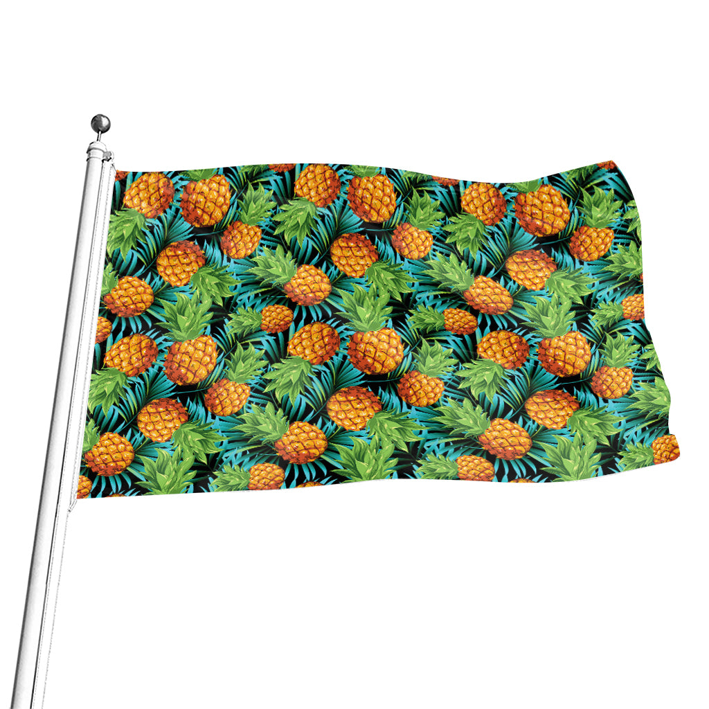 Exotic Tropical Pineapple Pattern Print Flag
