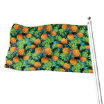 Exotic Tropical Pineapple Pattern Print Flag