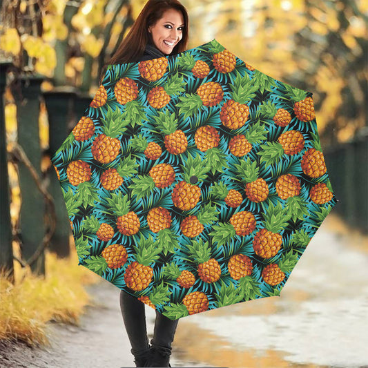 Exotic Tropical Pineapple Pattern Print Foldable Umbrella
