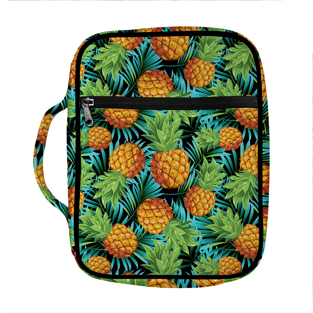 Exotic Tropical Pineapple Pattern Print Front Pocket Bible Bag