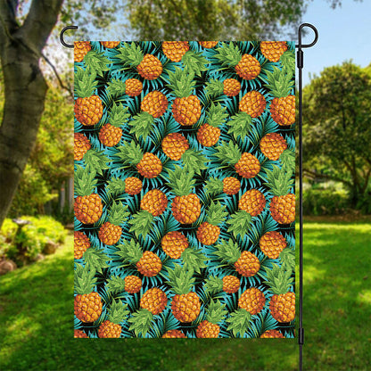 Exotic Tropical Pineapple Pattern Print Garden Flag