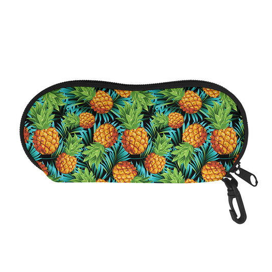 Exotic Tropical Pineapple Pattern Print Glasses Case