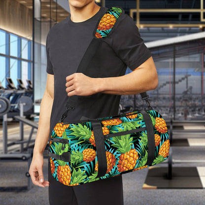 Exotic Tropical Pineapple Pattern Print Gym Bag