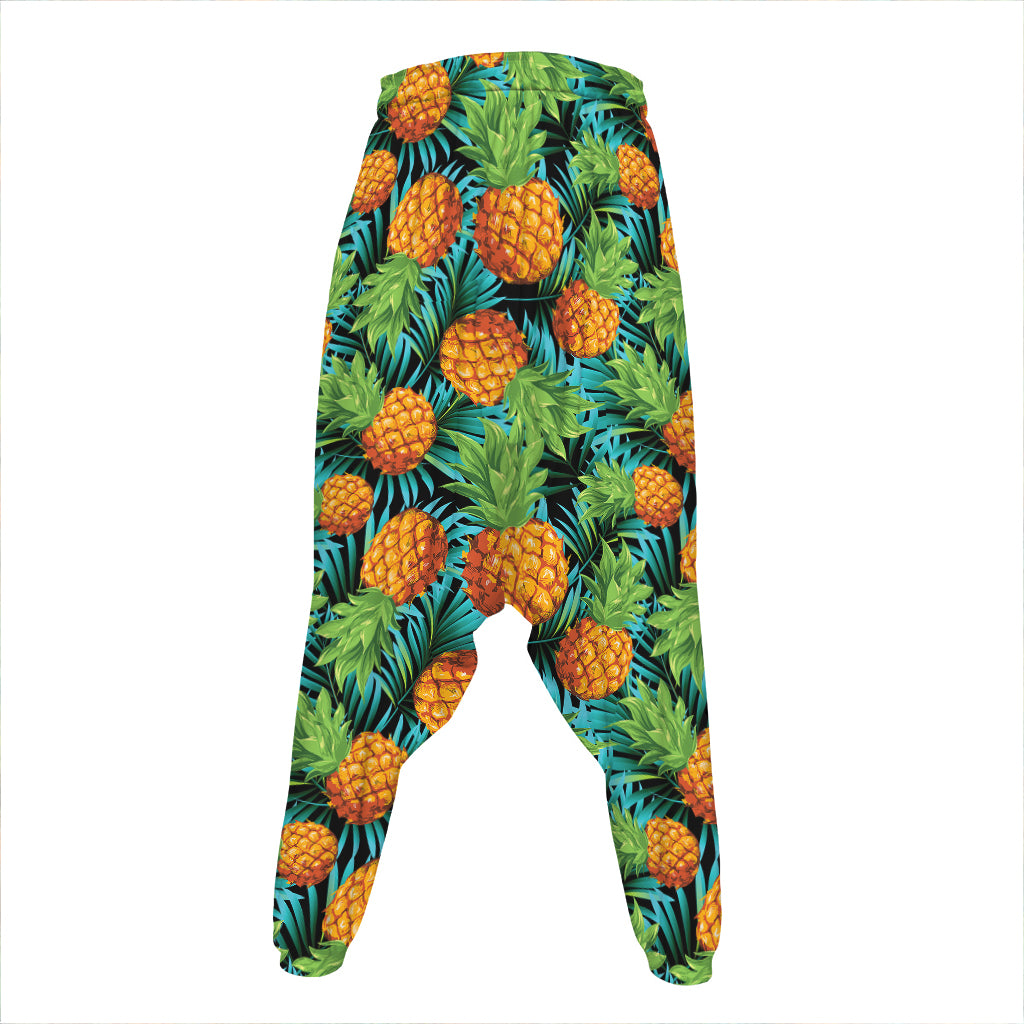 Exotic Tropical Pineapple Pattern Print Hammer Pants
