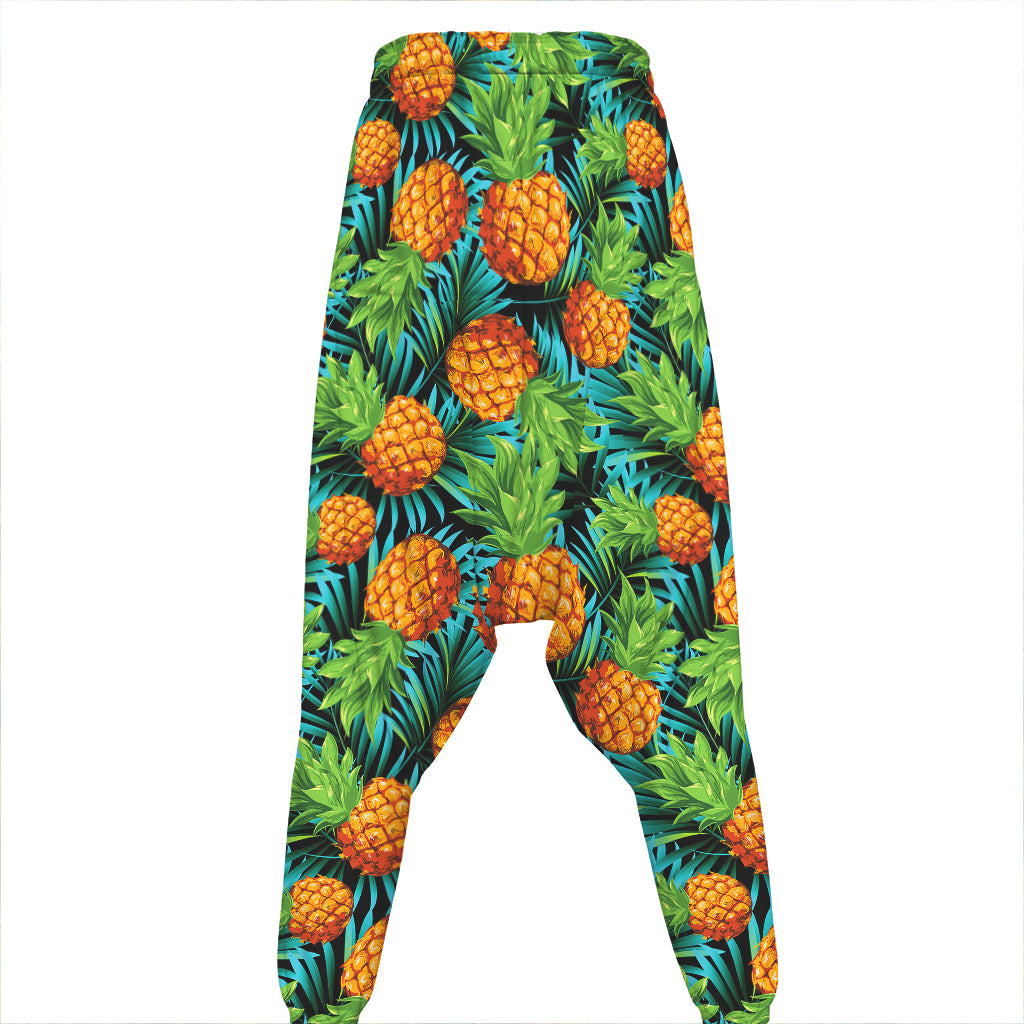 Exotic Tropical Pineapple Pattern Print Hammer Pants