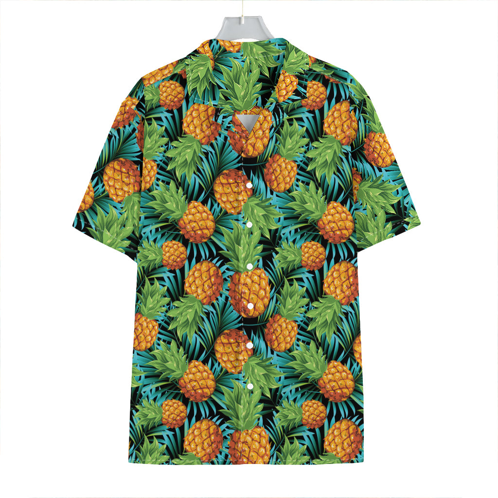 Exotic Tropical Pineapple Pattern Print Hawaiian Shirt