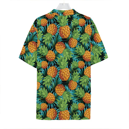 Exotic Tropical Pineapple Pattern Print Hawaiian Shirt
