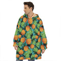 Exotic Tropical Pineapple Pattern Print Hoodie Blanket