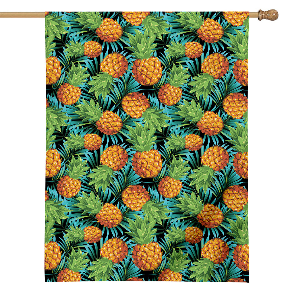 Exotic Tropical Pineapple Pattern Print House Flag