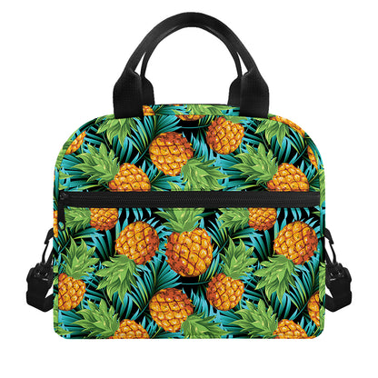 Exotic Tropical Pineapple Pattern Print Insulated Lunch Bag