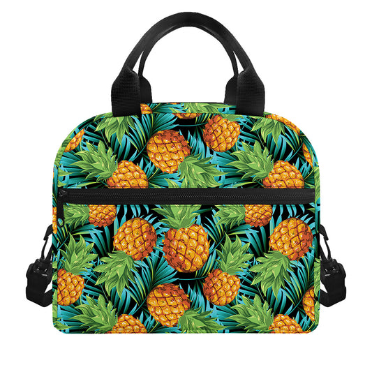 Exotic Tropical Pineapple Pattern Print Insulated Lunch Bag