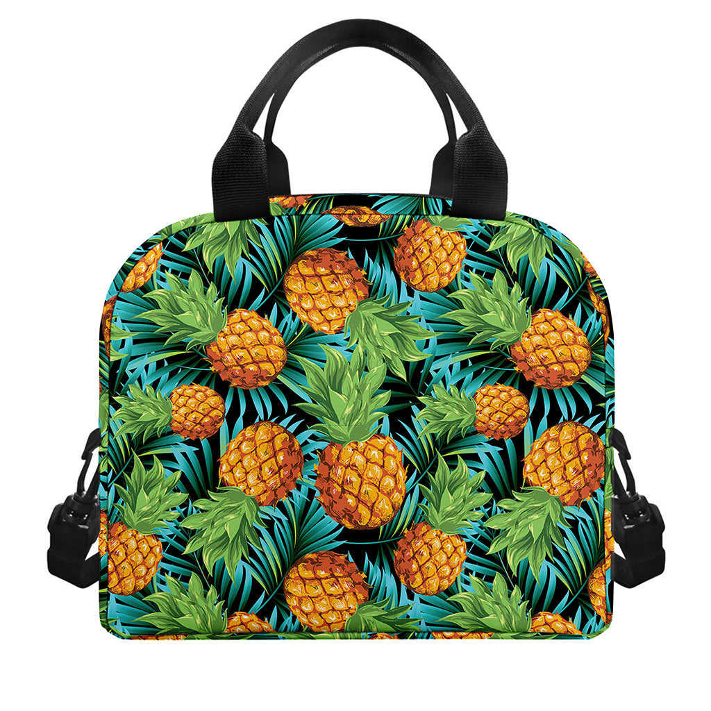 Exotic Tropical Pineapple Pattern Print Insulated Lunch Bag