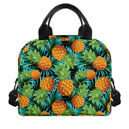 Exotic Tropical Pineapple Pattern Print Insulated Lunch Bag