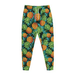 Exotic Tropical Pineapple Pattern Print Jogger Pants