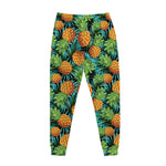 Exotic Tropical Pineapple Pattern Print Jogger Pants