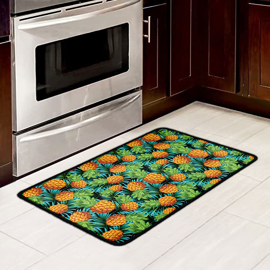 Exotic Tropical Pineapple Pattern Print Kitchen Mat