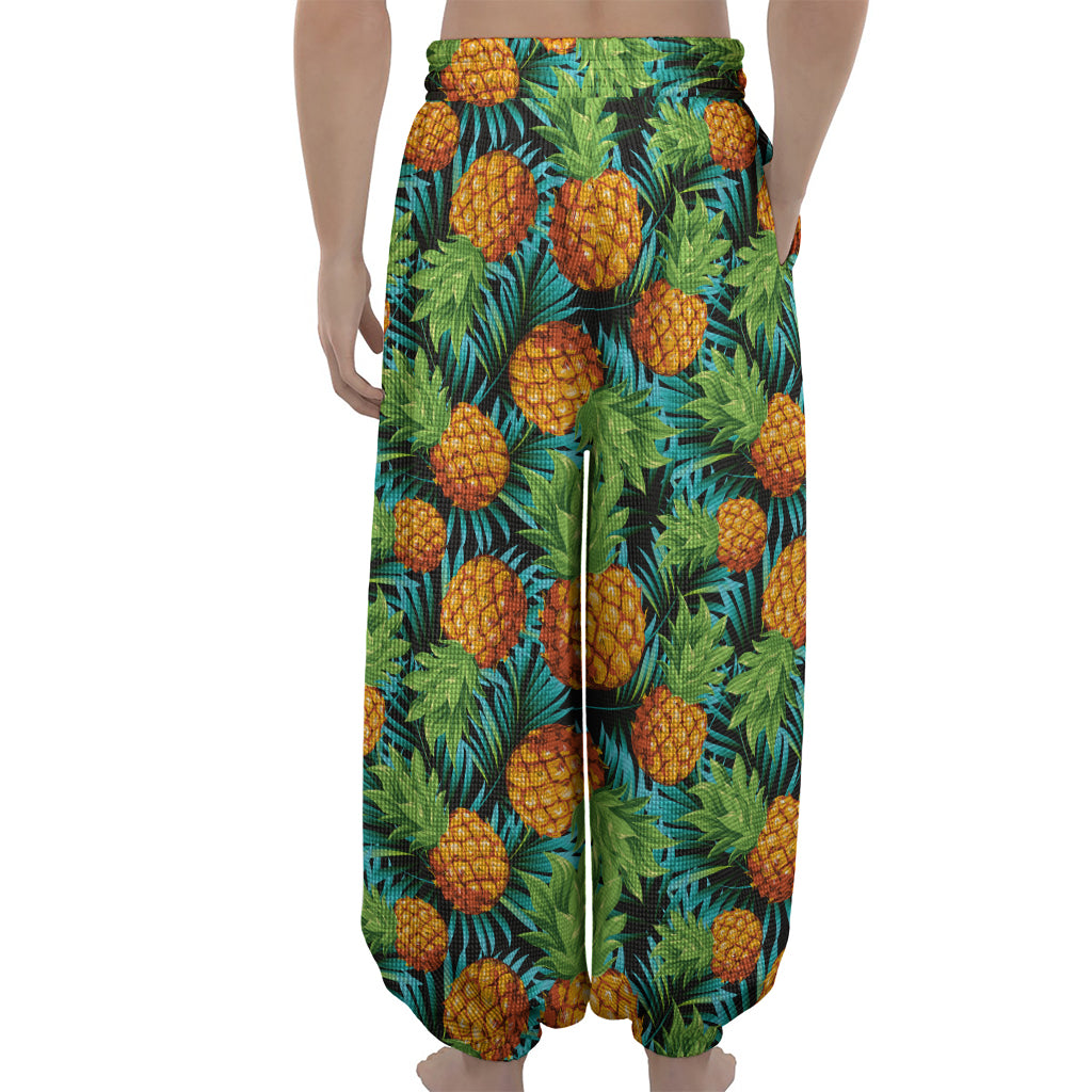 Exotic Tropical Pineapple Pattern Print Lantern Pants