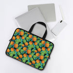Exotic Tropical Pineapple Pattern Print Laptop Sleeve With Handle