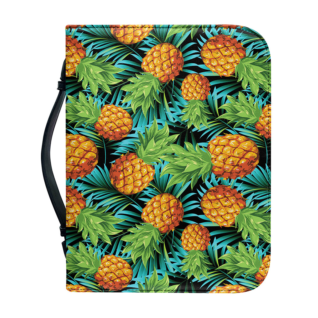 Exotic Tropical Pineapple Pattern Print Leather Bible Cover
