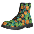 Exotic Tropical Pineapple Pattern Print Lace-Up Boots