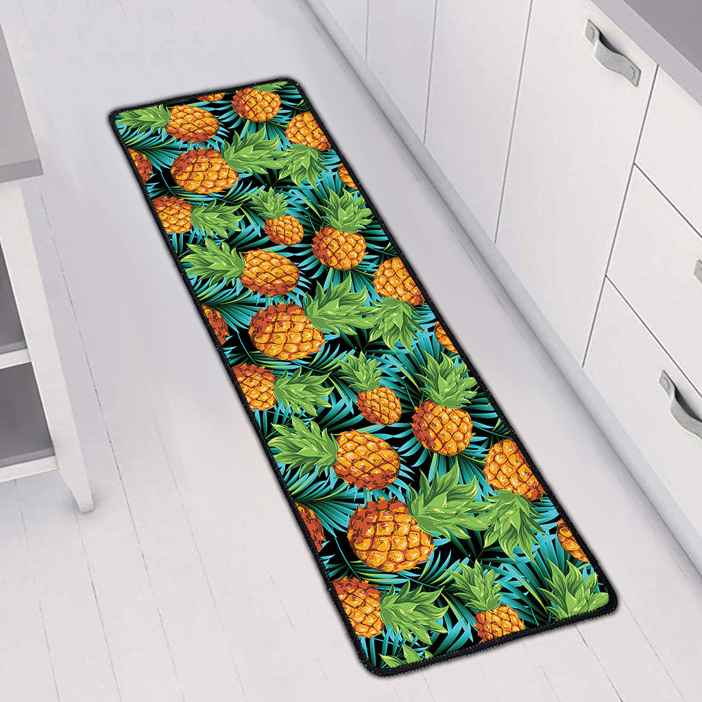 Exotic Tropical Pineapple Pattern Print Long Kitchen Mat