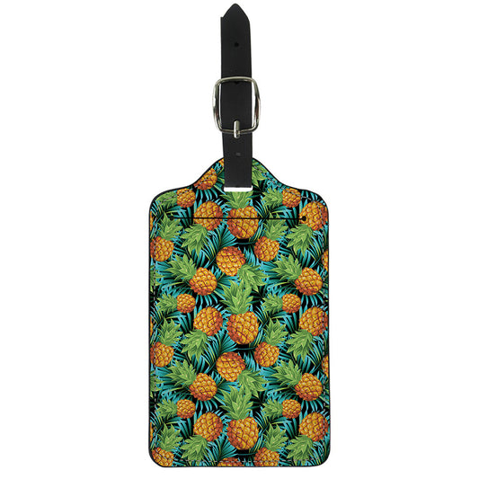 Exotic Tropical Pineapple Pattern Print Luggage Tag
