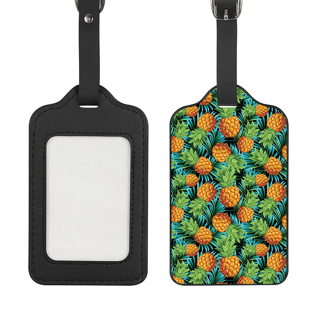 Exotic Tropical Pineapple Pattern Print Luggage Tag