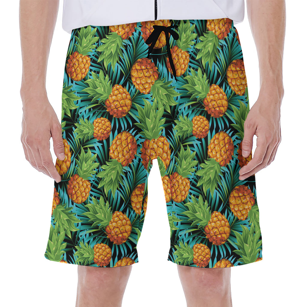 Exotic Tropical Pineapple Pattern Print Men's Beach Shorts