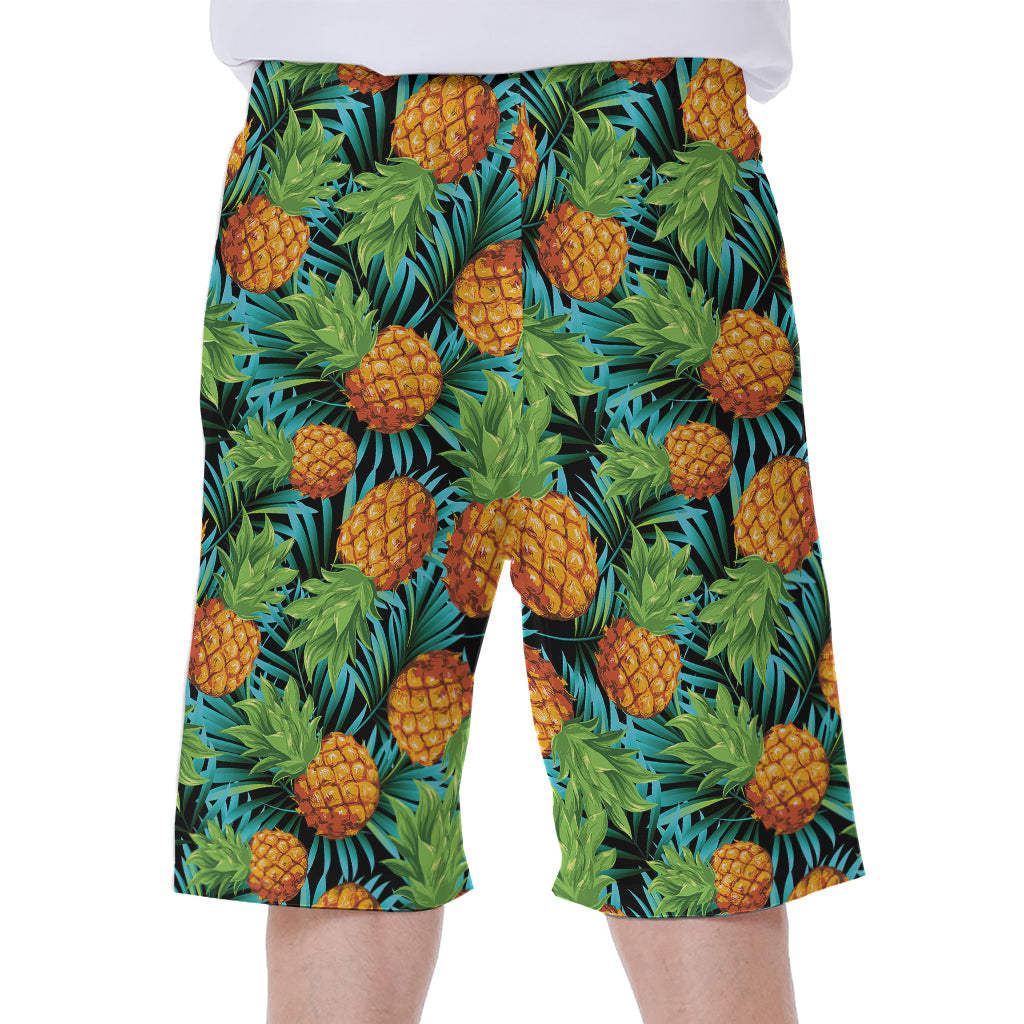 Exotic Tropical Pineapple Pattern Print Men's Beach Shorts