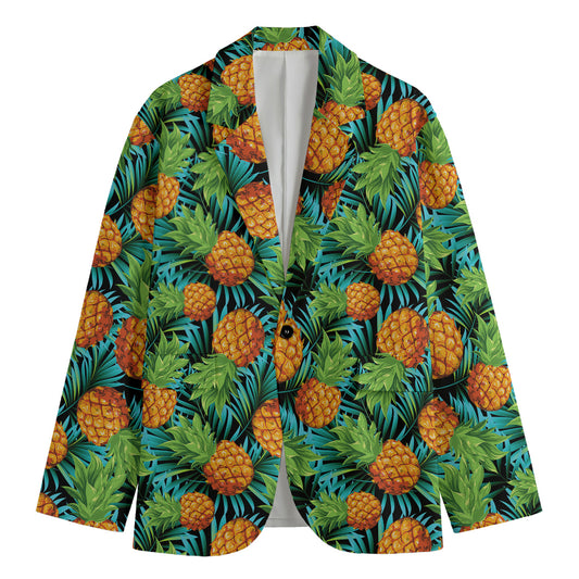 Exotic Tropical Pineapple Pattern Print Men's Blazer