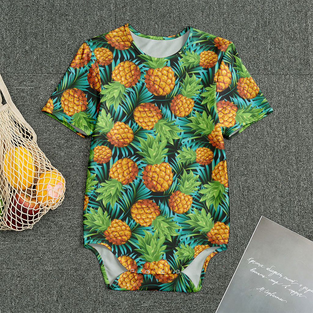 Exotic Tropical Pineapple Pattern Print Men's Bodysuit