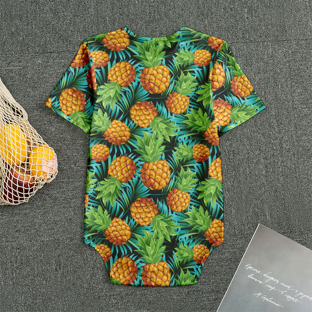 Exotic Tropical Pineapple Pattern Print Men's Bodysuit