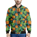 Exotic Tropical Pineapple Pattern Print Men's Bomber Jacket