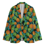 Exotic Tropical Pineapple Pattern Print Men's Cotton Blazer