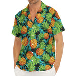 Exotic Tropical Pineapple Pattern Print Men's Deep V-Neck Shirt