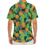 Exotic Tropical Pineapple Pattern Print Men's Deep V-Neck Shirt