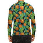 Exotic Tropical Pineapple Pattern Print Men's Long Sleeve Rash Guard
