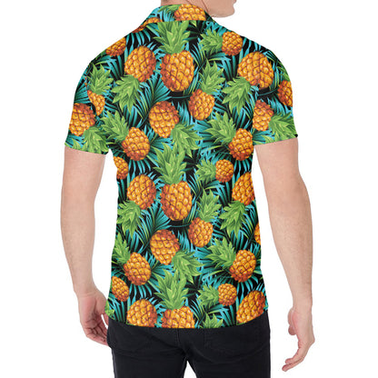 Exotic Tropical Pineapple Pattern Print Men's Shirt