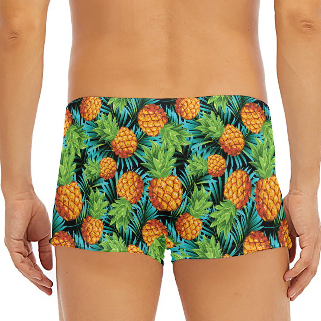 Exotic Tropical Pineapple Pattern Print Men's Short Boxer Briefs