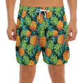 Exotic Tropical Pineapple Pattern Print Men's Split Running Shorts
