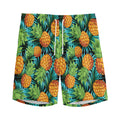 Exotic Tropical Pineapple Pattern Print Men's Athletic Shorts