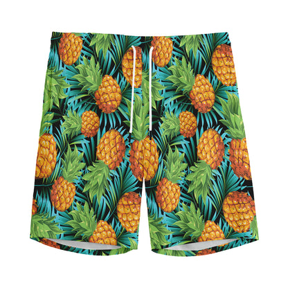 Exotic Tropical Pineapple Pattern Print Men's Sports Shorts