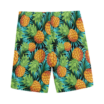 Exotic Tropical Pineapple Pattern Print Men's Sports Shorts